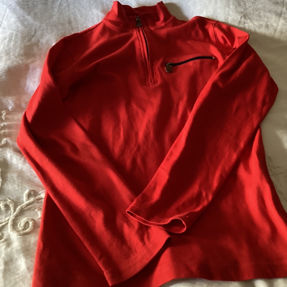 Bella bliss pima cotton boys size 14 quarter zip up red sweater